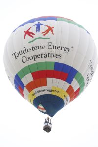 Touchstone Energy hot air balloon is pictured flying high