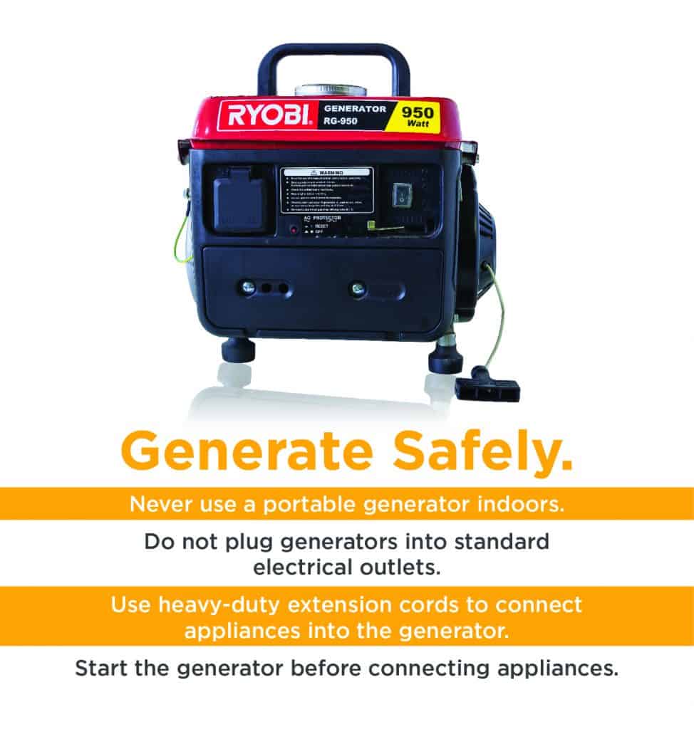 Generator safety print ad is pictured