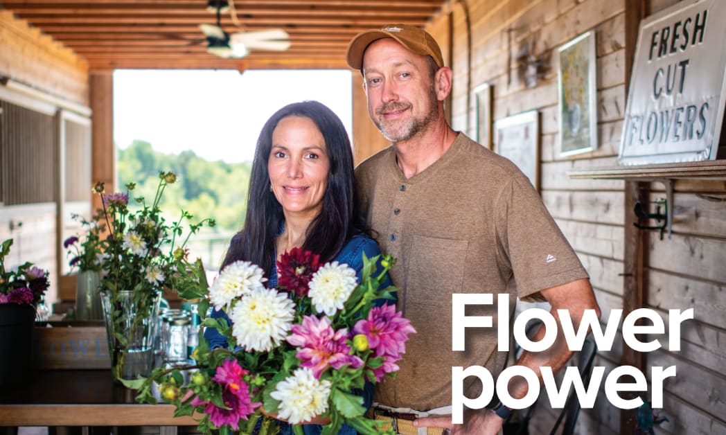Pictured are YEC members Angelica and John Tupper, flower farmers and beekeepers.