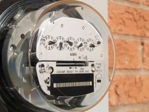 Electric meter is pictured